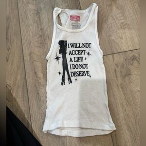 White Graphic Tank Top for Kids